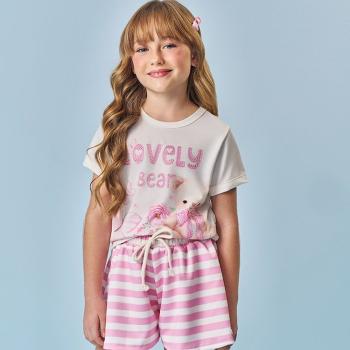 CONJ BLUSA E SHORTS NATURAL/RS IOGURTE