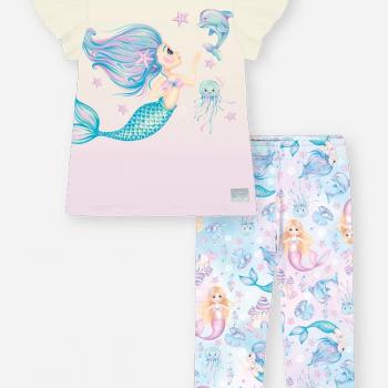 CONJ INFANTIL BLUSA E LEGGING NATURAL/AZ BLUE