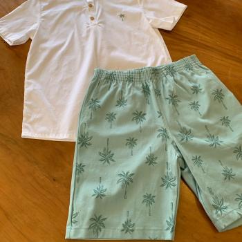 CONJ INFANTIL CAMISA E BERMUDA BRANCO/VD BALANCE