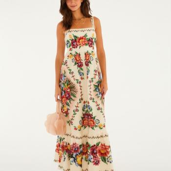 VESTIDO MIDI TAPETE DE FLOR - G