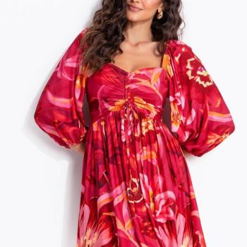 VESTIDO CURTO MANGA SONHO DE FLOR - M