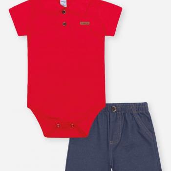 CONJ BODY POLO E BERMUDA VM MARTE/AZ JEANS E