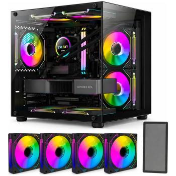 Gabinete Gamer Aquário Com 4 Cooler Fan Led Rgb