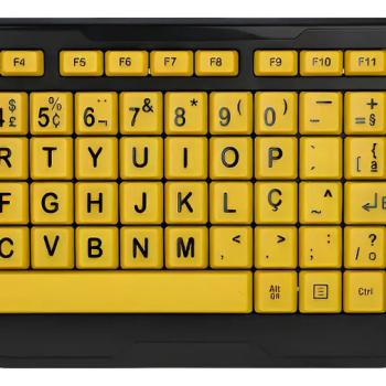 Teclado Ampliado Preto E Amarelo Preto Português Brasil