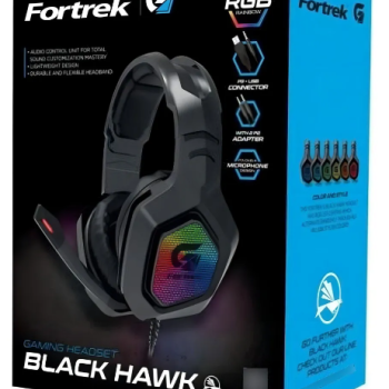 HEADSET GAMER FORTREK BLACK HAWK PT