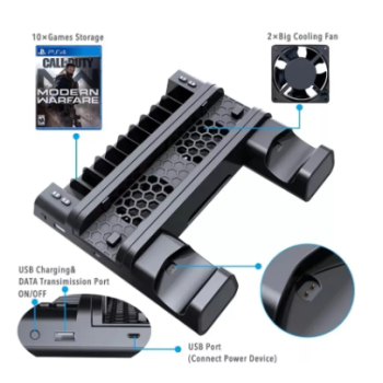 SUPORTE VERTICAL COM COOLER PS4