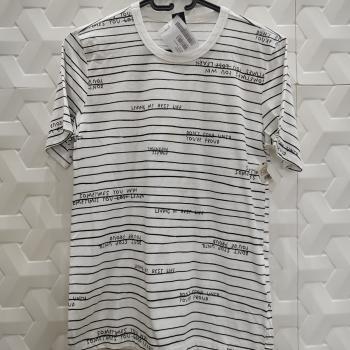 T-SHIRT BRANCA LISTR COM MSG EM INGLES MAS TAMANHO 16 - CATIVA TEEN