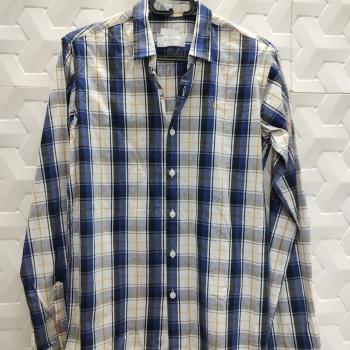 CAMISA XADREZ MANGA COMPRIDA AZUL  MASCULINA TAM 18-  OGOCHI