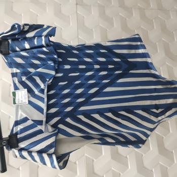 MAIO INFANTIL AZUL E BRANCO FEMININO TAMANHO G - FIO A FIO