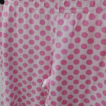 CALÇA PIJAMA INFANTIL ROSA CLARO COM BOLINHA ROSA ESCURA TAM 8/10 - MARISA