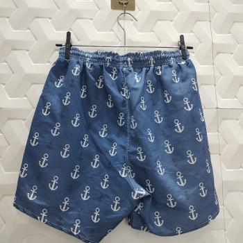 BERMUDA DE TECTEL AZUL MARINHO COM ÂNCORAS MASCULINO TAMANHO P - SEM MARCA