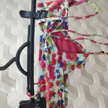 BIQUINI INFANTIL ROSA FLORAL TAMANHO 10 - SALINAS