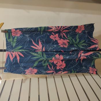 CALÇA FEMININA AZUL PANTACOURT FLORAL TAMANHO M-ROVITEX