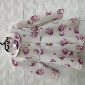VESTIDO SOBRETUDO ROSÉ COM FLORES ROSAS FEM TAM 10 - PETIT CHERIE