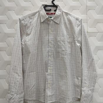 CAMISA SOCIAL XADREZ BRANCA E CINZA MASCULINA TAMANHO 12 -EX PLANET