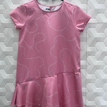 VESTIDO ROSA PALAVRAS SOLTAS FEM TAM 12  - LILICA RIPILICA