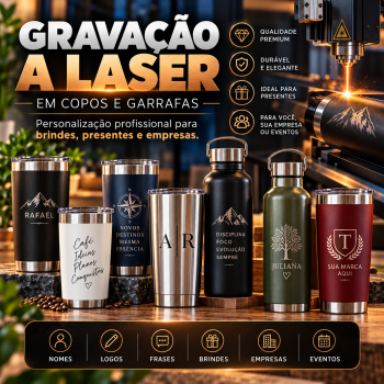 Gravação de copo e Garrafa a laser Nome