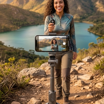 Bastão de Selfie Tripé Bluetooth Compacto 70cm com Controle Remoto sem Fio Portátil para Celular H’Maston ZP18++
