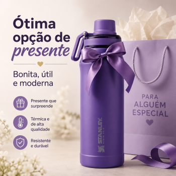 Garrafa Térmica 900ml Parede Dupla com Alça – Mantém Bebidas Quentes por 12h e Frias por 24h – Ideal para Academia, Escritório e Viagens