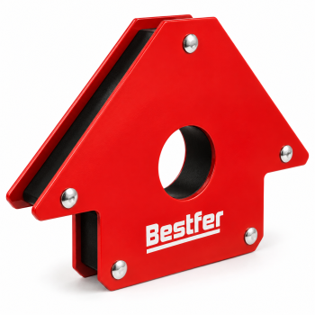 Esquadro Magnético para Solda Bestfer 102mm Suporte Magnético 45° 90° 135° para Posicionamento de Peças em Soldagem Montagem e Alinhamento Profissional