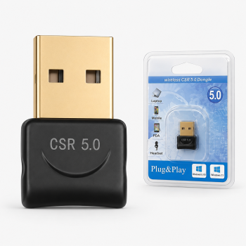 Adaptador Bluetooth USB CSR 5.0 Dongle Wireless Plug & Play para PC Notebook Headset Teclado Mouse Windows 8 10 **