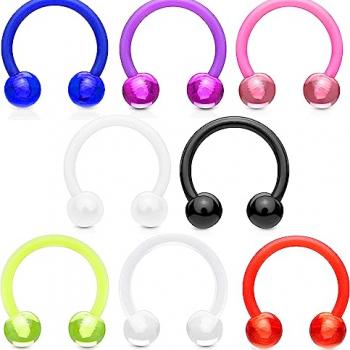 PIERCING PARA NARIZ ARGOLA COM BOLINHA METAL E CORES