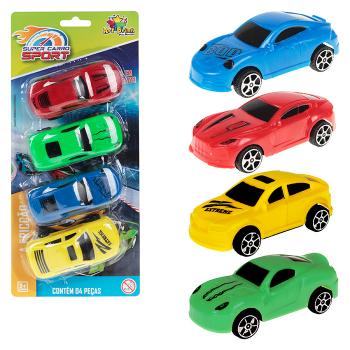 CARRINHO DIVERTIDO FRICÇÃO C/4