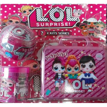 KIT LANCH. LOL COPO/BOLA SURPRESA CARTELADO