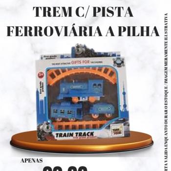 TREM A PILHA PISTA FERROVIARIA