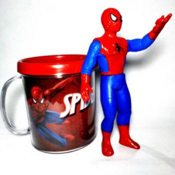 COPO C/ BONECO SPIDER-MAN