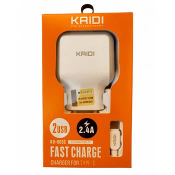 CARREGADOR DE TIPO C/  2 USB |  KAIDI