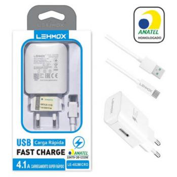 CARREGADOR LEHMOX 4.1  1USB LE-482