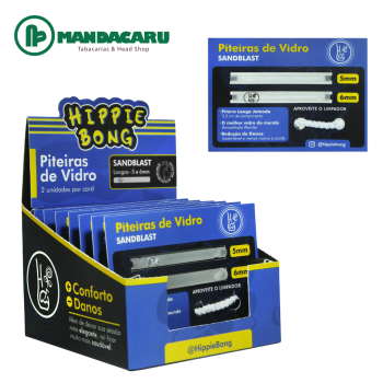 PITEIRA VIDRO HIPPIE BONG LONGA SANDBLAST 5,5cm (Dsp 7x2)
