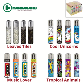 ISQUEIRO CLIPPER GRANDE [D24 CP11R] ESTAMPADO (Display 24und)