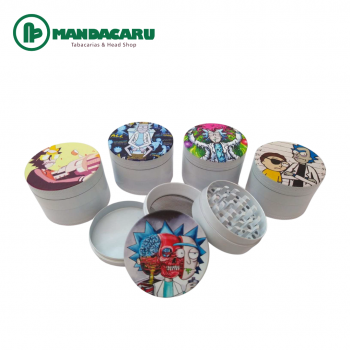 TRITURADOR METAL RICK MORTY BRANCO 4P 50mm [TX0020]