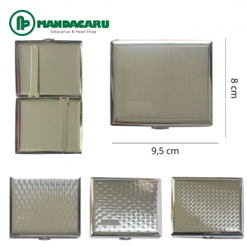 CASE CIGARREIRA METAL CROMADO 9,5x8cm [C208] (Und)
