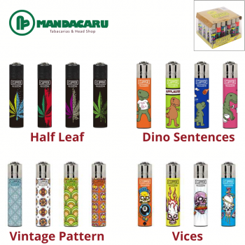 ISQUEIRO CLIPPER PEQUENO [D24 CP22RH] ESTAMPADO (Display 24und)