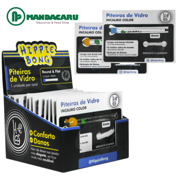 PITEIRA VIDRO HIPPIE BONG INCALMO COLOR 6cm (Dsp 12 und)