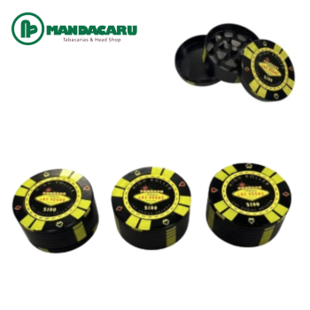 TRITURADOR METAL FICHAS POKER BLACK VEGAS 52mm [HX211]
