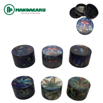 TRITURADOR PLASTICO ESTAMPADO PSICODELICO 52mm [HX999-1/2]