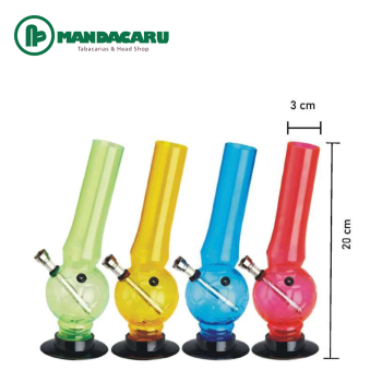 BONG ACRILICO MINI BOLA FUT 20cm [FD13] (Und)