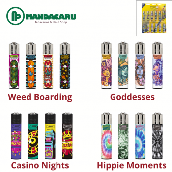 ISQUEIRO CLIPPER GRANDE [BL12 CP11R] ESTAMPADO (Cartela 12und)