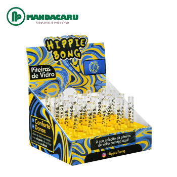 PITEIRA VIDRO HIPPIE BONG LONGA 5,5cm MIX - SEM BOCAL (Dsp 20 und)