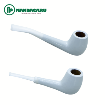 CACHIMBO RÚSTICO MADEIRA BIQ. BAQUELITE 500 BRANCO (Und)