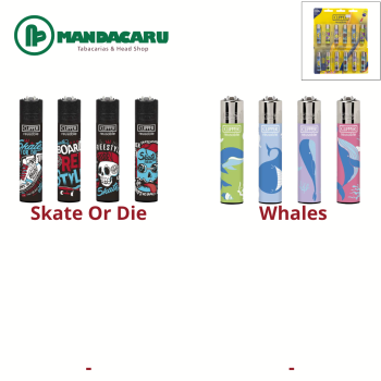 ISQUEIRO CLIPPER GRANDE [BL12 CP11R] ESTAMPADO (Cartela 12und)