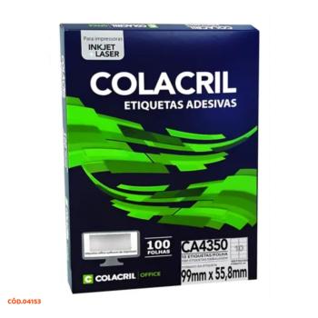 ETIQUETA A4 COLACRIL CA4350 99MMX55,8MM BRANCO UNIDADE