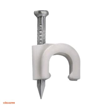 FIXADOR DE FIOS 6MM COM PREGO BRANCO UNIDADE