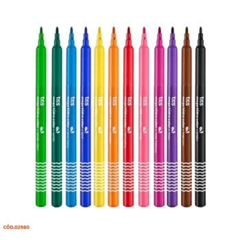 CANETA HIDROCOR MEGA HIDROCOLOR 12 CORES TRIS