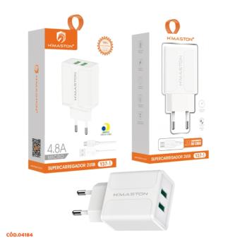 CARREGADOR HMASTON DUO USB TURBO + CABO V8 Y37-1