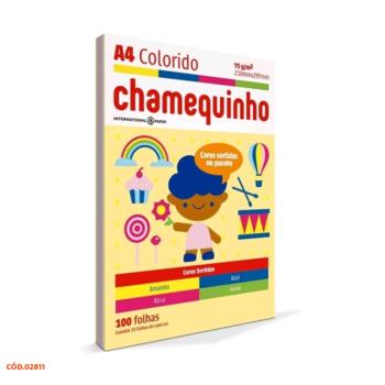 PAPEL OFICIO A4 CHAMEQUINHO AMARELO 1X100FL